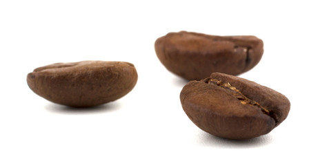 Coffee beans isolated on the white background