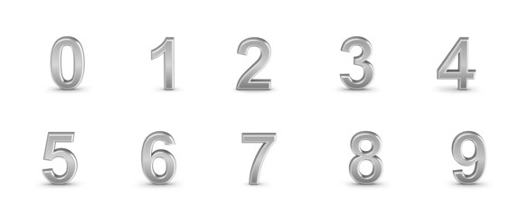 Numbers set from 0 to 9