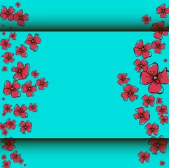 Door stickers Abstract flowers Poppy Pattern