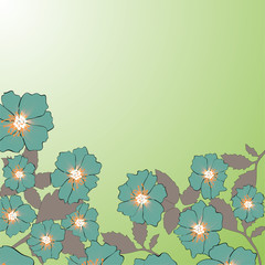 Fantasy spring flowers growing. Vector illustration