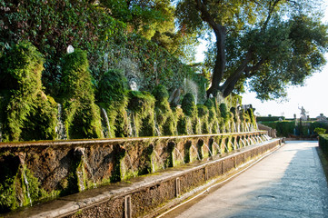 Naklejka premium Cento fontane and corridor in Villa D-este at Tivoli - Rome