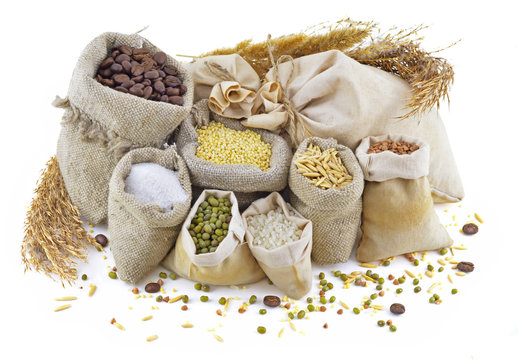Bags with cereals and herbs