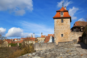Fototapeta na wymiar na ściany miasta Rothenburg ob der Tauber