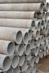 Stacked concrete pipes