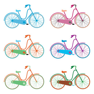 vector seamless pattern bicycles
