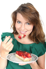 Erdbeerkuchen essen