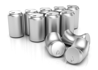 metal beer cans