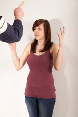 Vater und Tochter streiten sich