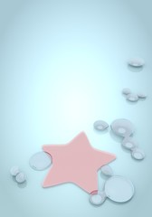 3d render of a cream star sign