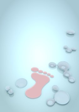 3d render of a stylish footprint sign