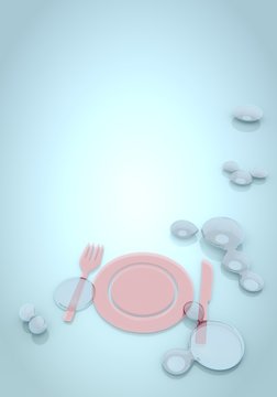 3d render of a stylish restaurant icon