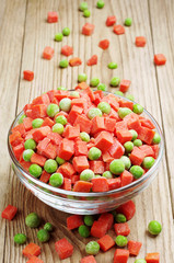 Frozen peas and carrots