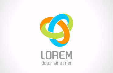 Logo abstract infinite. Loop triangle shape. Vector.