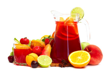 Sangria and fruits