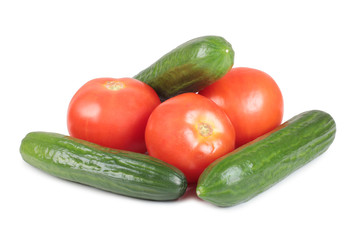 Red tomatos and cucumber