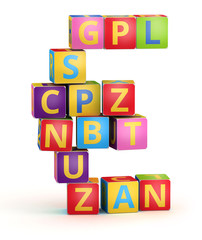 Euro  maked from abc cubes