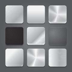 App icons background set. Metal button icons. - 51001455