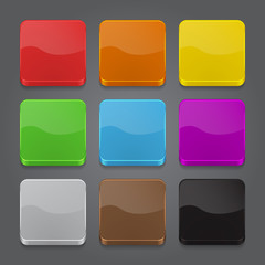 App icons background set. Glossy web button icons.