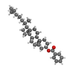 Cholesteryl benzoate liquid crystal molecule, chemical structure