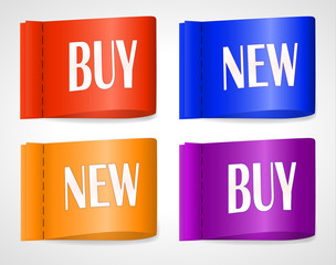 Buy and New vector labels