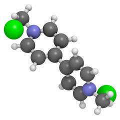 dipyridylium weed killer, molecular model