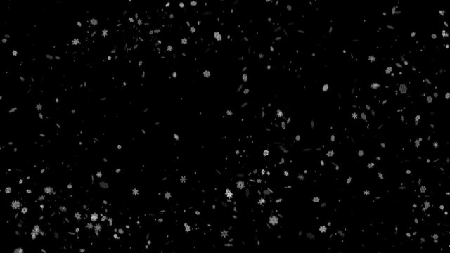 Animated Snow flakes falling straight down in loop