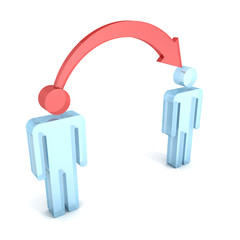 Exchange or knowledges between leader and other 3d person