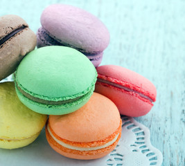 Assortment of pastel color macaroons