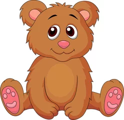 Badezimmer Foto Rückwand Netter Babybären-Cartoon © tigatelu