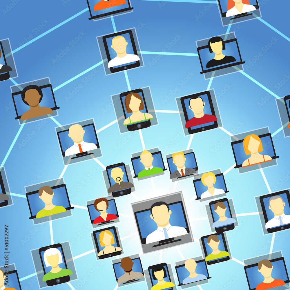 Aufkleber global social network abstract scheme