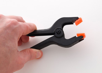 Hand tightening a clamp