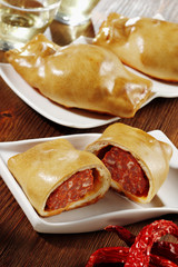 artisan sausage stuffed bread