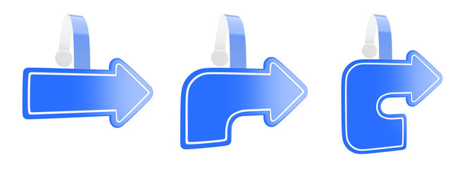 3d render of illustration wobbler as a symbol of the blue arrow