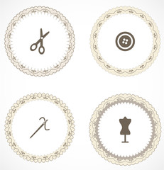 Vintage labels with icons