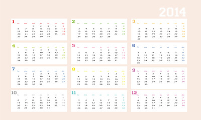 New calendar 2014 in spanish