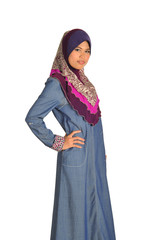 Muslim woman with long dress