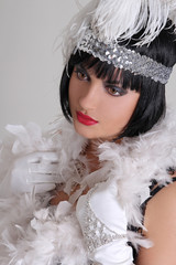 vintage portrait of young beautiful woman