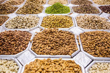 Dried fruit and nuts mix in Dubai market