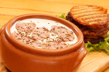 potato pancakes with sauce