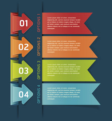 Colorful Origami Style Number Options Banner & Card. Vector illu