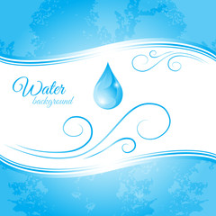 Water background with drop of water - 51011073