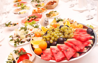 food at a wedding party