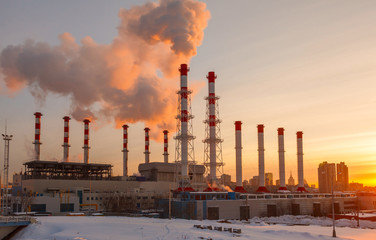 Smoking pipes of thermal power plant