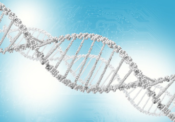 DNA helix against the colored background