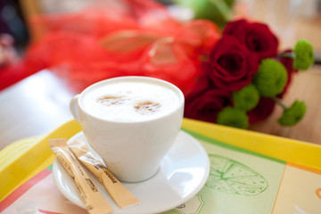 coffee with flowers