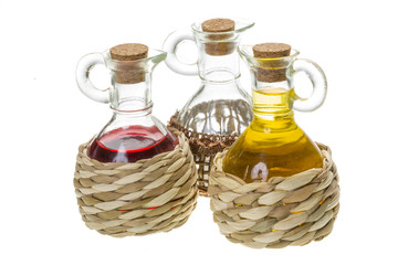 Obraz na płótnie Canvas Bottles with oil and vinegar