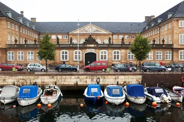 Fotobehang Boats and Castle in Copenhagen. © Oleg Podzorov
