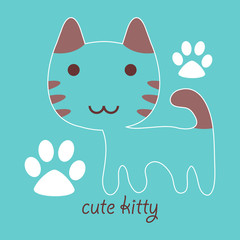 Illustration of a cute kitty