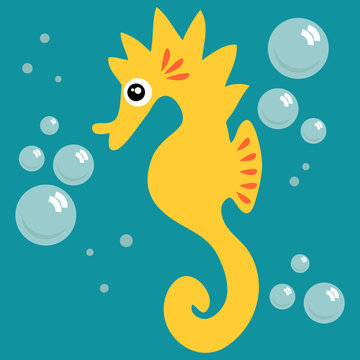 Illustration Of A Cute Seahorse