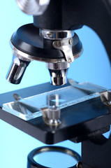 Close-up of a microscope